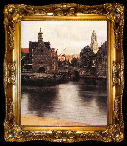framed  VERMEER VAN DELFT, Jan View of Delft (detail) qr, ta009-2